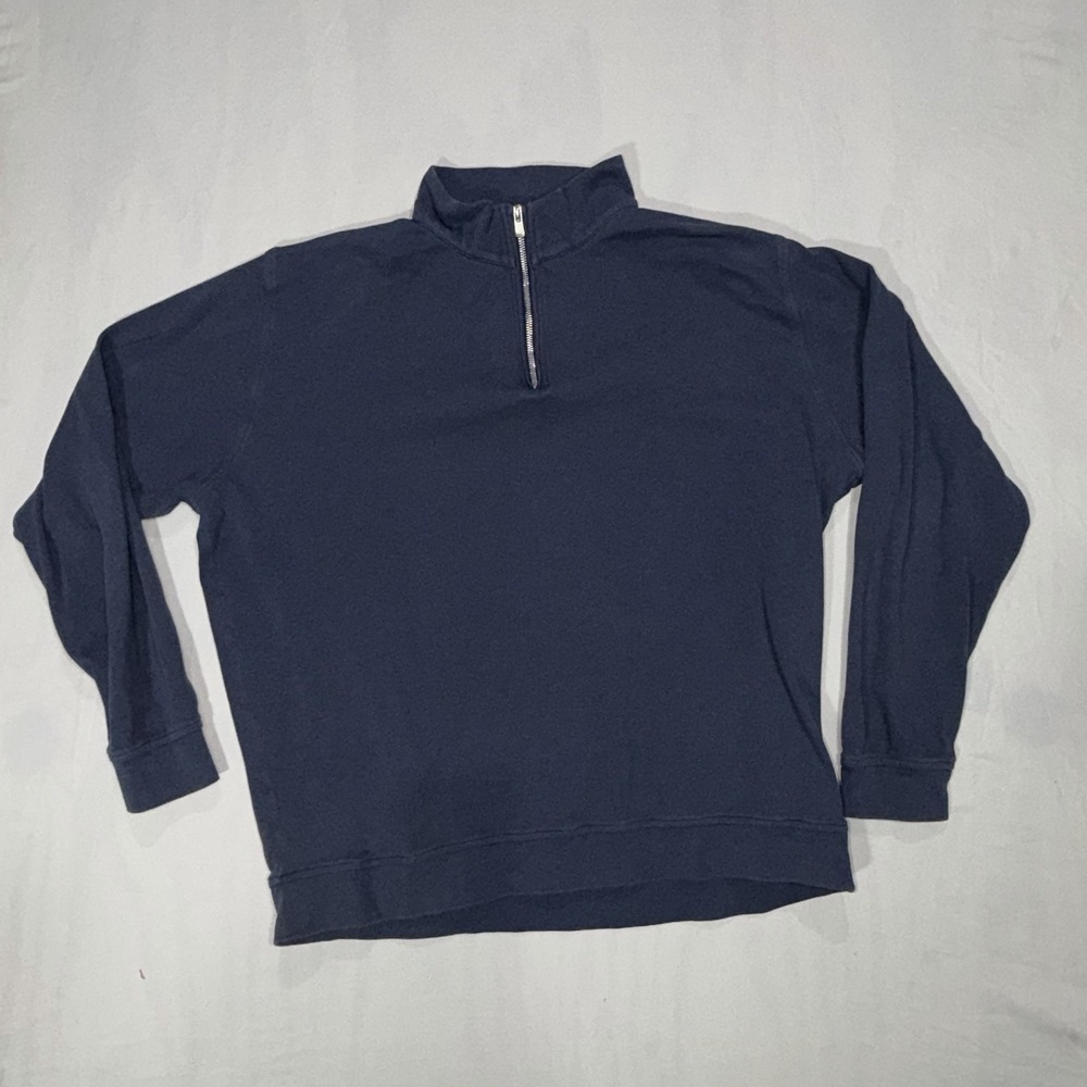 Peter Millar Sweatshirt Men's XXL Pullover 1/4 Zip Blue Long Sleeve Golf Cotton